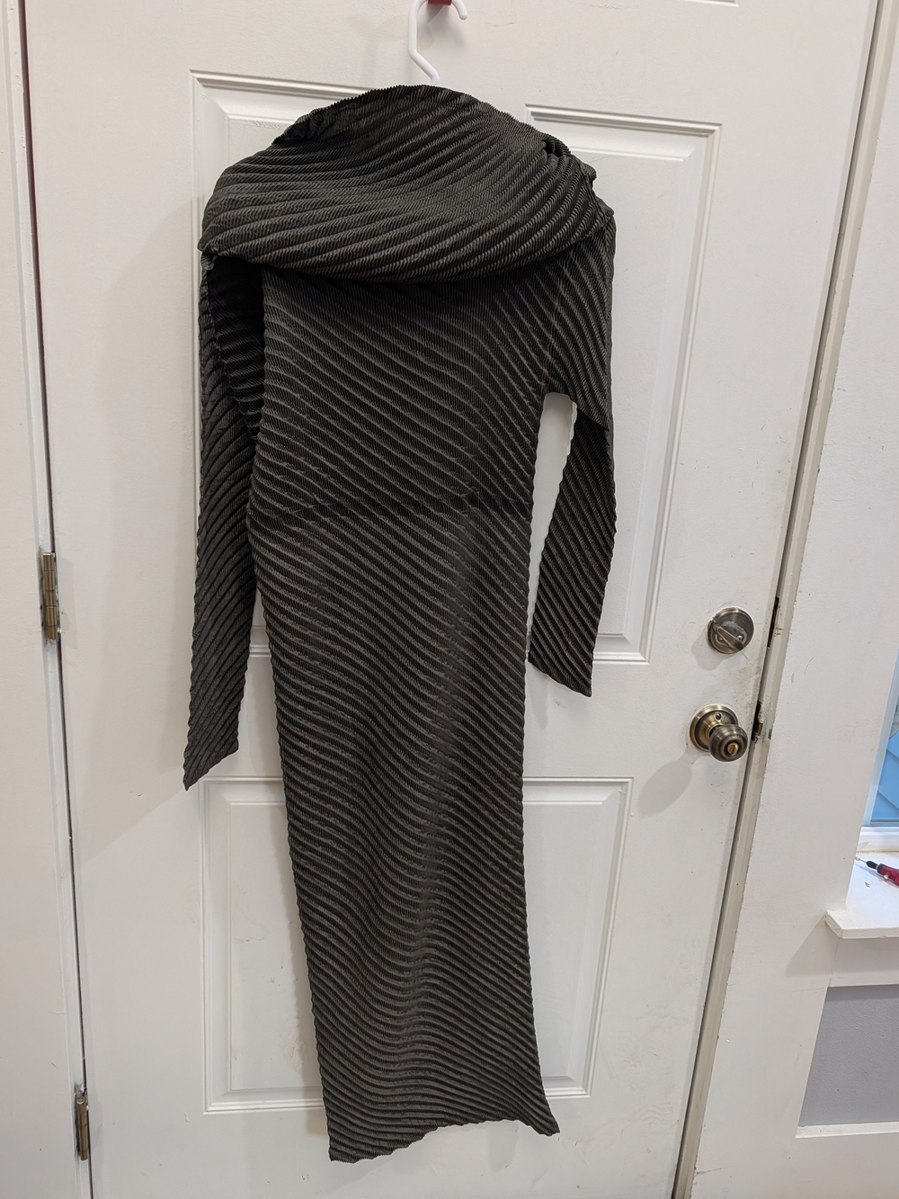 Issey Miyake Vintage Pleated Geometric Long Sleeve Dress